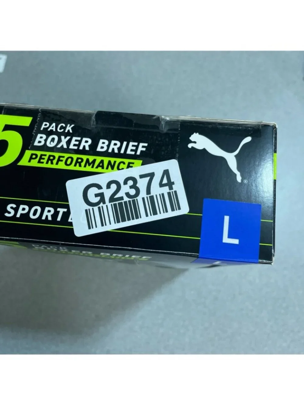 NWT Puma Sportluxe Performance Men's L Black 5-Pack Boxer Briefs Moisture
